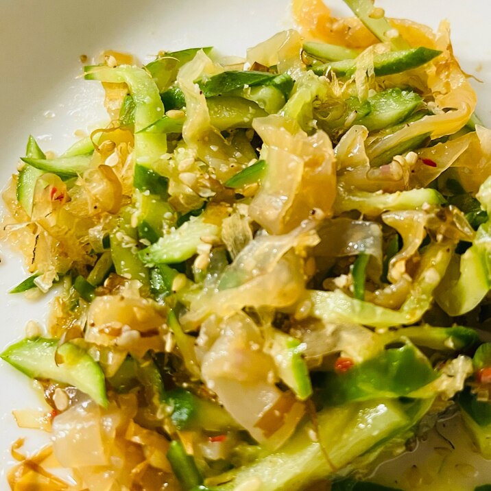 おかかときゅうりの中華クラゲ